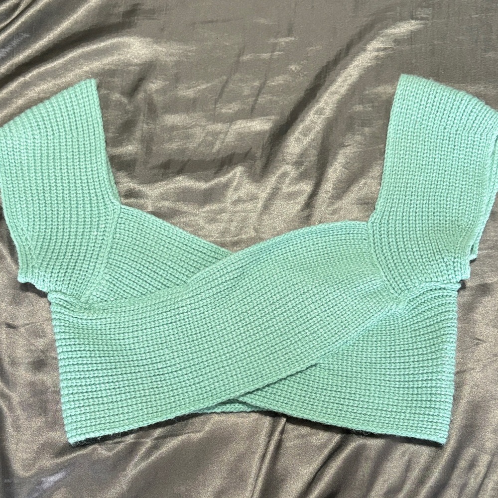 SHEIN Mint Green Knit Crop Top